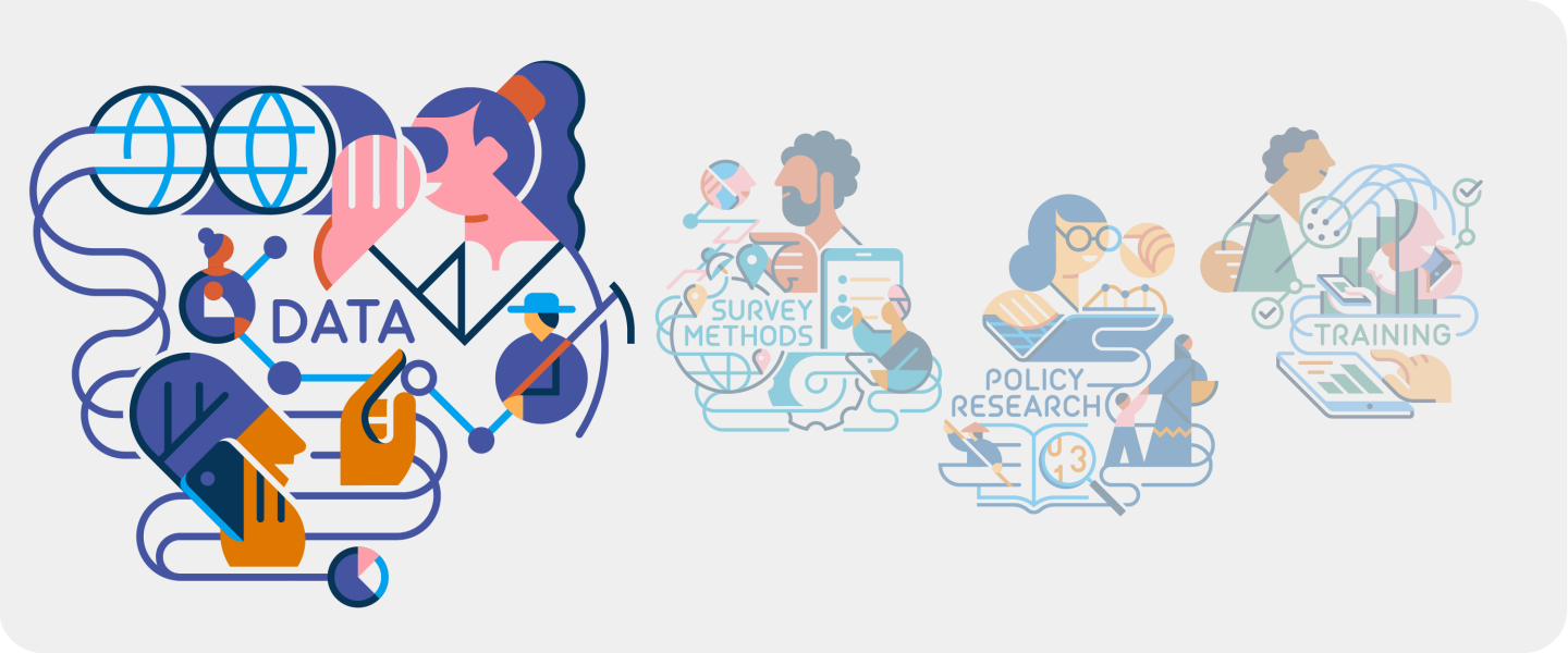 Illustration of the data workflow of the Living Standards Measurement Study (LSMS)