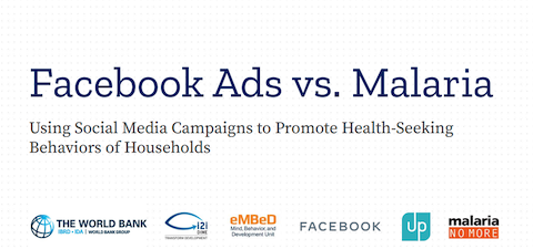 Cover slide for Facebook Ads vs Malaria presentation