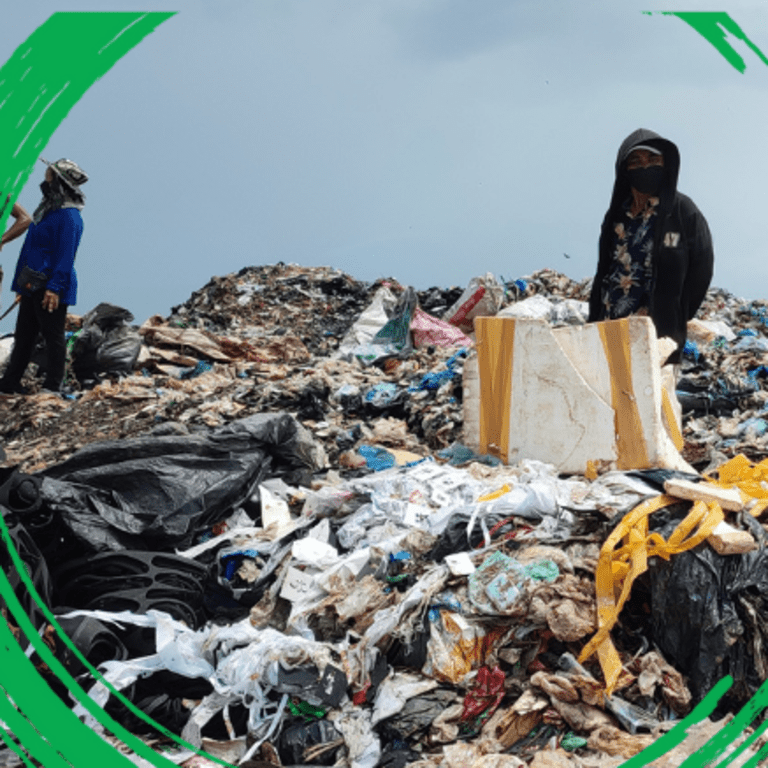 Waste pickers at a landfill dump outside Vientiane, Laos 