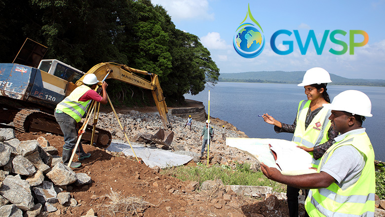 A dam under construction in Sri Lanka.