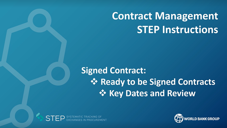 STEP Contract Management Module: Recording key planned dates for contracts that are ready to be signed