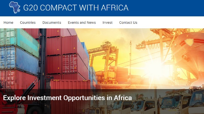 Homepage of Compact with Africa website