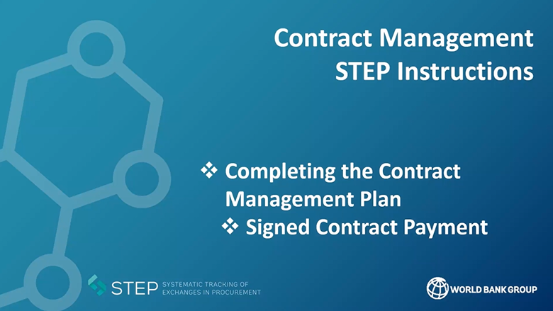 STEP Contract Management Module: Completing the Contract Management Plan, Part 4: Recording planned Contract Payments and finalizing the plan