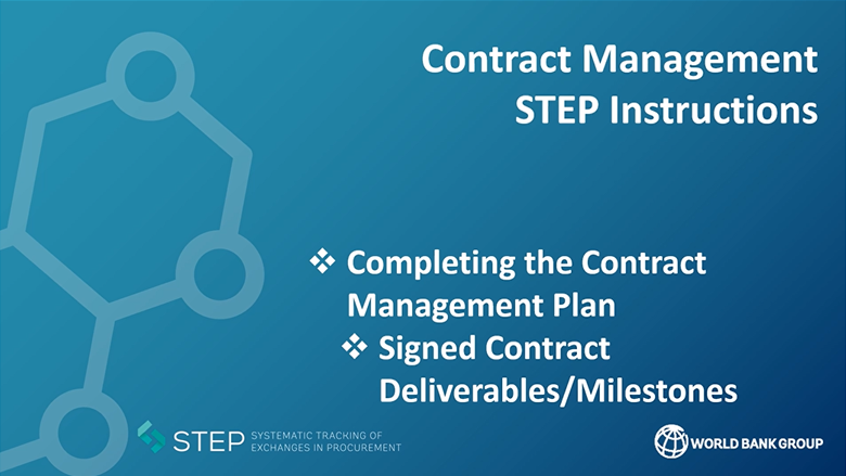 STEP Tutorial - Recording planned Contract Deliverables