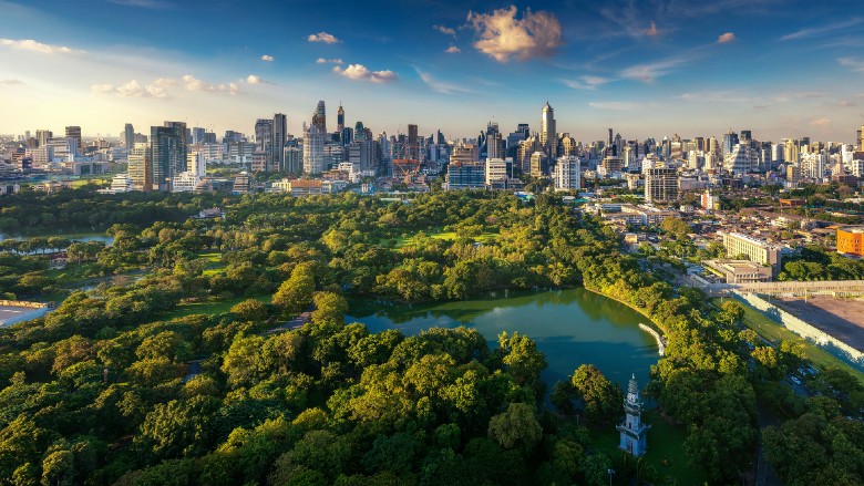 Park in Bangkok, Thailand