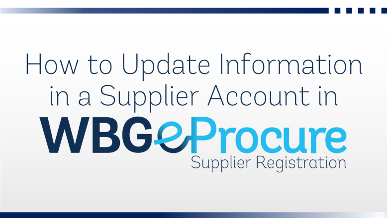 How to Update Information in a Supplier Account