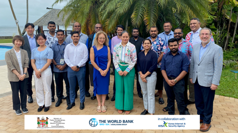 Participants at a workshop held in Suva, Fiji organized by the World Bank Korea Digital Development program on cybersecurity