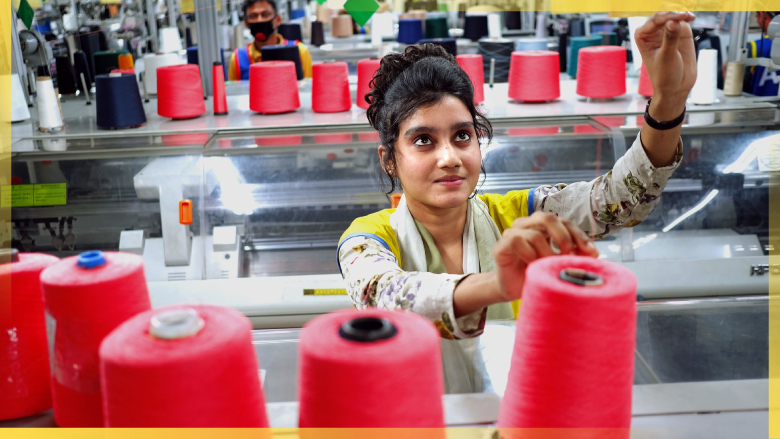 Female working in garment industry 