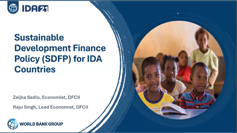 Sustainable Development Finance Policy for IDA Countries - an image with children in a school 