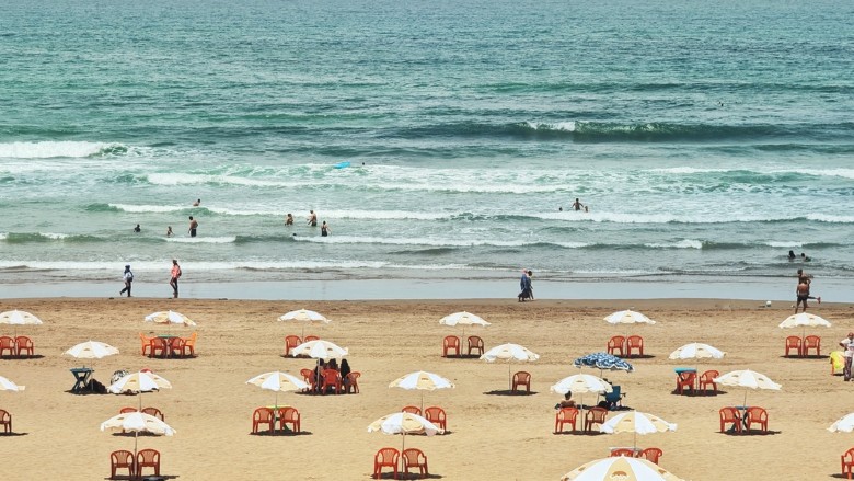 Tourist chairs in Casablanca beach, Morocco. (Shutterstock.com/Morocko)